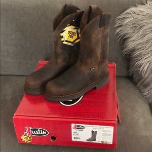 NWT Justin work boots balusters pullon bay gaucho